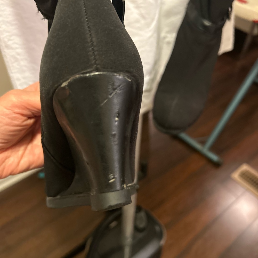 Ralph Lauren Tula Black Microfiber Stretch Fabric Boot 7.5 - Picture 4 of 11